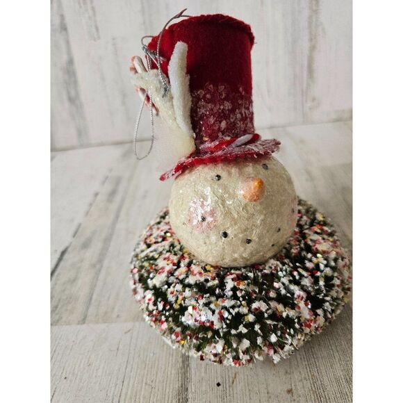 Midwest cannon falls snowman wreath glitter ornament large Maximus decor unique - Picture 5 of 8